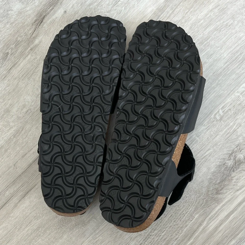 Birkenstock Black Leather Rio Birko Flor Sandals Shoes Arch Support NEW Wmns‎ 40 - Picture 10 of 10